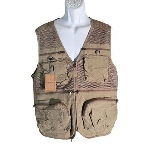Spanye Men's Outdoor Multi Pocket Fishing Vest Mesh Outdoor Photography NWT